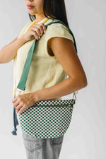 The Westlyn Woven Bag in Checkered Emerald