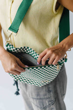 The Westlyn Woven Bag in Checkered Emerald