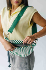 The Westlyn Woven Bag in Checkered Emerald