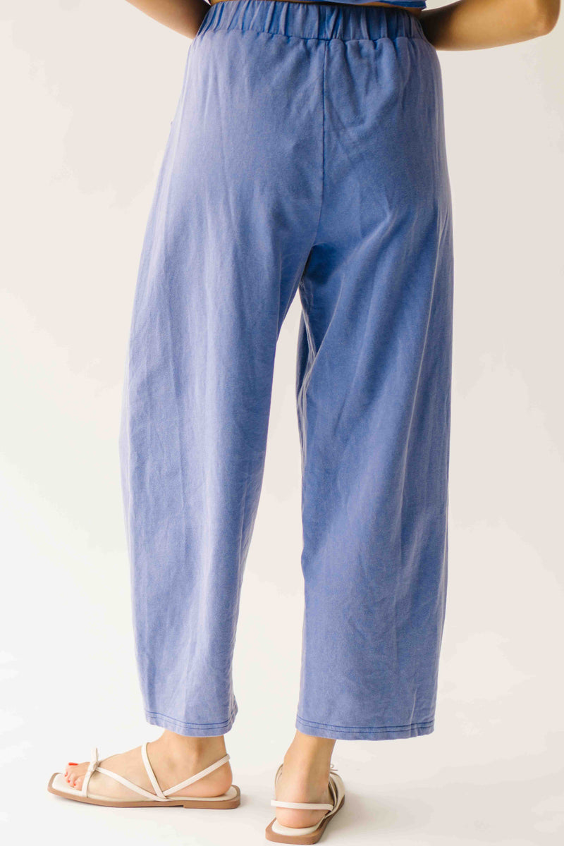 The Andy Washed Short Sleeve + Pleated Pant Set in Slate Blue