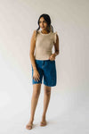 The Yara Ruffle Sleeve Knit Blouse in Light Khaki