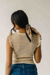 The Yara Ruffle Sleeve Knit Blouse in Light Khaki