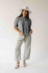The Joanna Ribbed Short-Sleeved Cardigan in Heather Grey