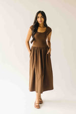 The Rivka Knit Midi Dress in Brown