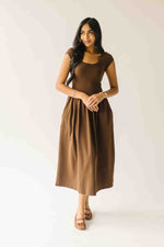 The Rivka Knit Midi Dress in Brown