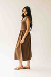 The Rivka Knit Midi Dress in Brown
