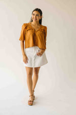 The Morgana Lace Detail Blouse in Caramel