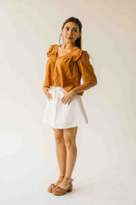 The Morgana Lace Detail Blouse in Caramel