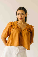 The Morgana Lace Detail Blouse in Caramel