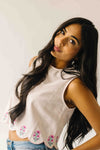 The Colleen Scalloped Tank in Baby Pink