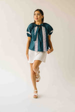 The Karlyn Lace Trim Blouse in Teal