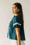 The Karlyn Lace Trim Blouse in Teal