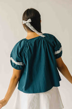 The Karlyn Lace Trim Blouse in Teal