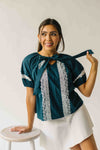 The Karlyn Lace Trim Blouse in Teal