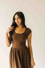 The Rivka Knit Midi Dress in Brown