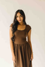 The Rivka Knit Midi Dress in Brown