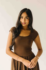 The Rivka Knit Midi Dress in Brown
