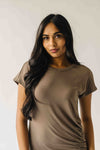 The Cordelia Cinched Waist Midi Dress in Olive
