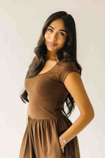 The Rivka Knit Midi Dress in Brown