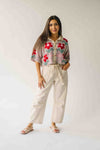 The Angelica Floral Button-Front Cardigan in Ivory