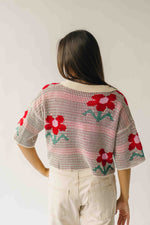 The Angelica Floral Button-Front Cardigan in Ivory