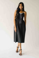 The Doxey Tie Detail Tank Dress in Black