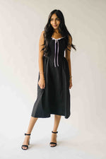 The Doxey Tie Detail Tank Dress in Black