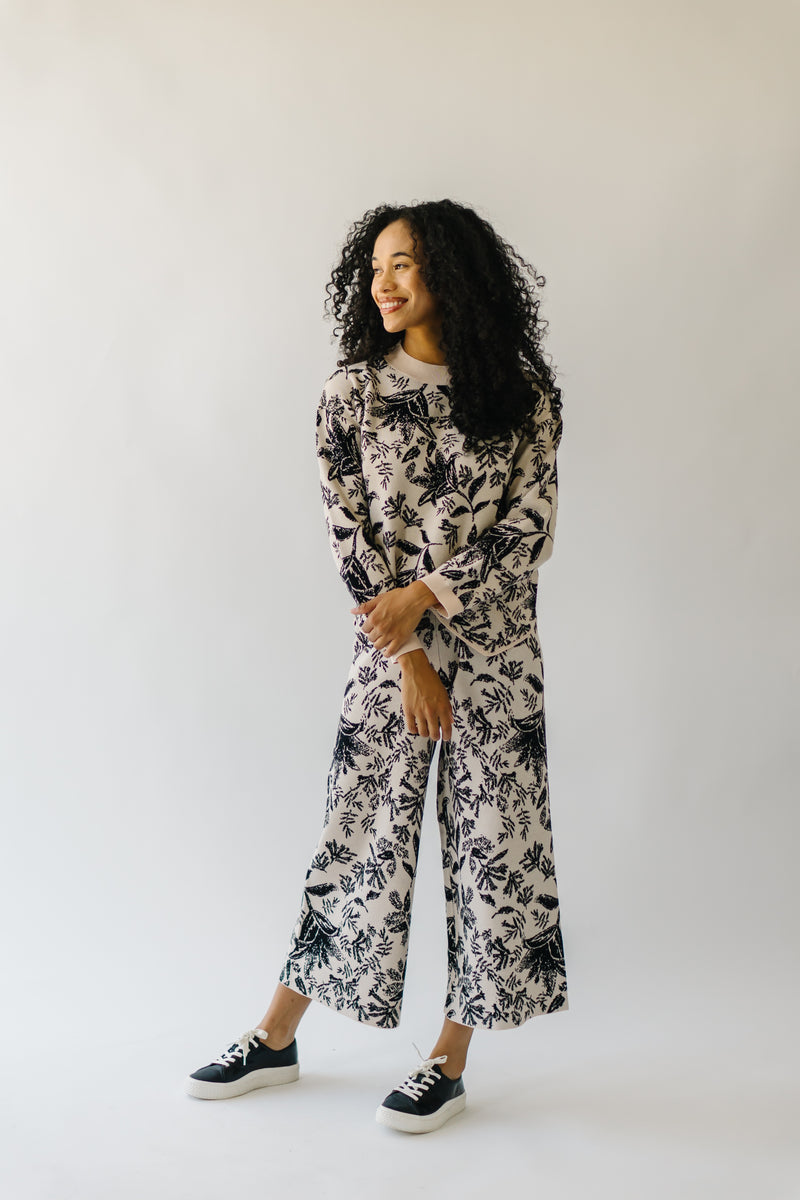 The McFly Wide Leg Pant in Taupe Floral