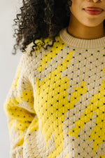 The Lantana Textured Sweater in Taupe + Yellow
