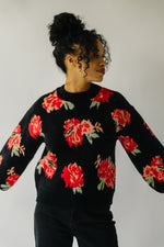 The Medulla Floral Sweater in Black + Red