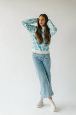 The Quincy Floral Sweater in Cream + Blue