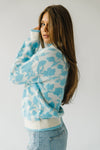 The Quincy Floral Sweater in Cream + Blue