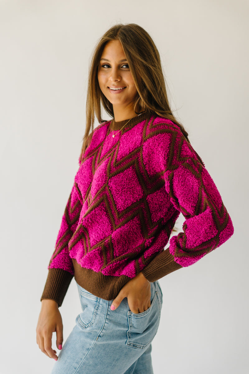 The Lockhart Textured Sweater in Magenta