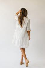 The Redding Embroidered Detail Dress in Ivory