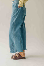 The Alton Floral Embroidered Jean in Denim