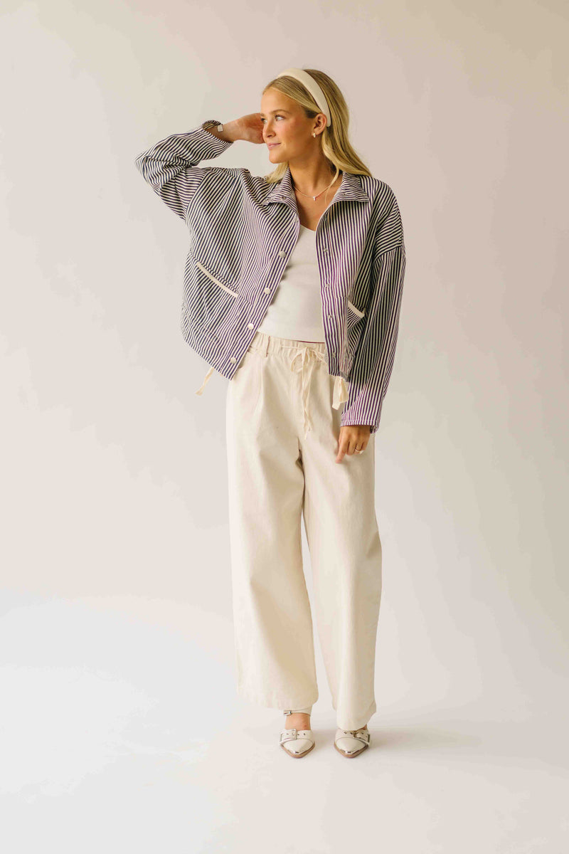 The Donna Pinstripe Jacket in Navy