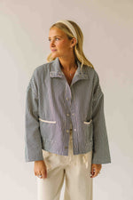 The Donna Pinstripe Jacket in Navy