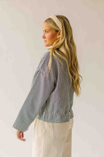 The Donna Pinstripe Jacket in Navy