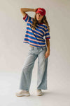 The Amy Striped Tee in Blue + Red