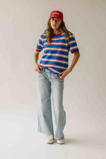 The Amy Striped Tee in Blue + Red