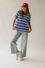 The Amy Striped Tee in Blue + Red