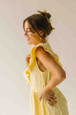 The Marielle Trim Detail Maxi Dress in Lemon