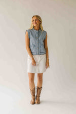 The Tavis Button-Up Vest in Light Denim (SHIPS MID SEPTEMBER)