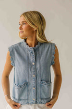 The Tavis Button-Up Vest in Light Denim (SHIPS MID SEPTEMBER)