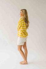 The Linda Striped Lightweight Sweater in Lemon