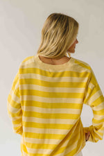 The Linda Striped Lightweight Sweater in Lemon