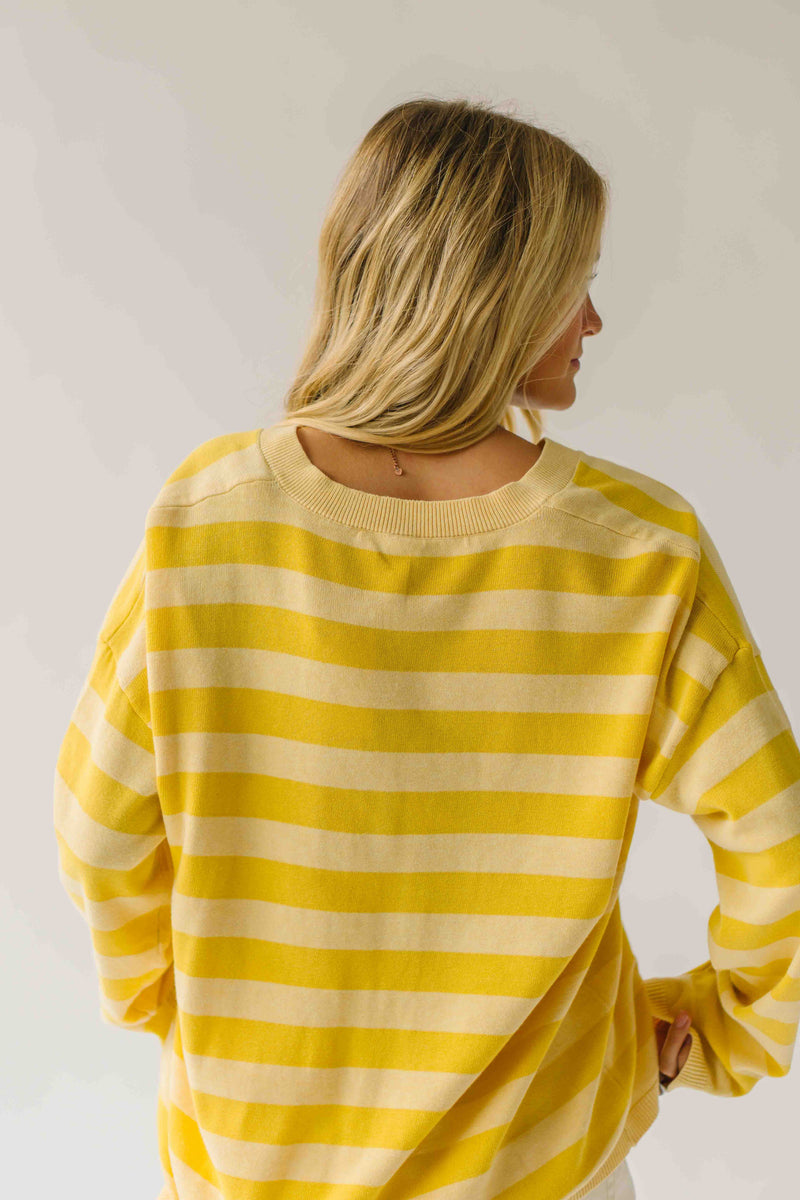 The Linda Striped Lightweight Sweater in Lemon