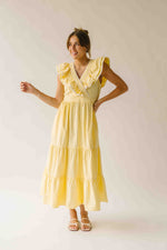 The Marielle Trim Detail Maxi Dress in Lemon