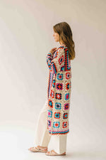 The Knox Crochet Long Cardigan in Multi