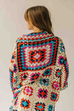 The Knox Crochet Long Cardigan in Multi